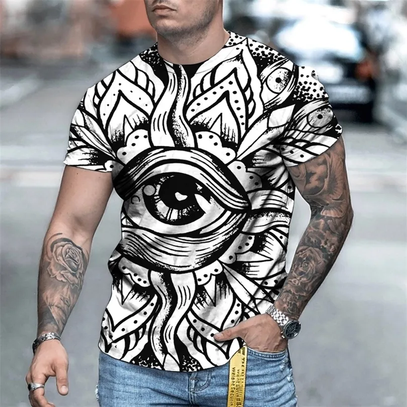 Zomer 3D -printen t -shirt creatieve verbeelding mans korte mouwen trendy herenkleding entleman stijl ontwerp casual t -shirt top 220607