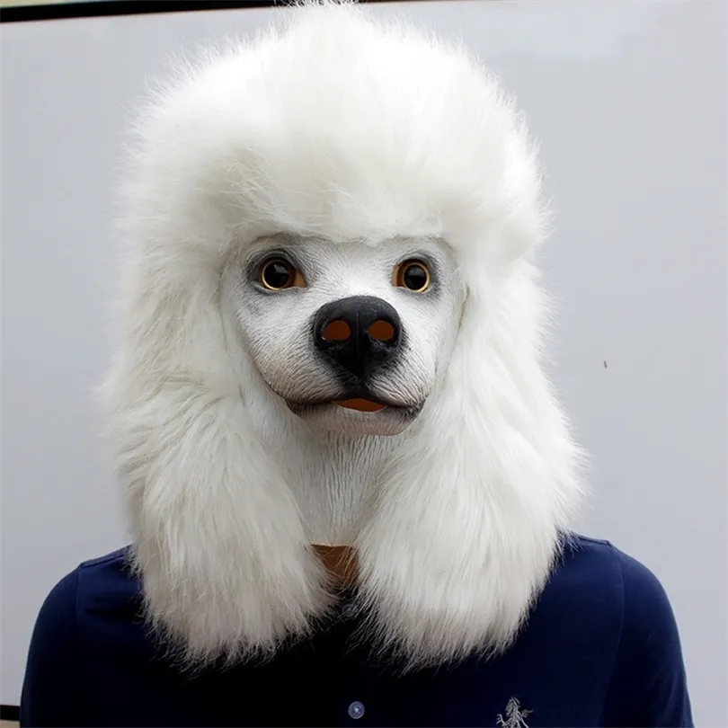 Juldekorationer av hög kvalitet VIP Dog Mask Cosplay Party Performance Full Head Props Latex Halloween Mask 200929