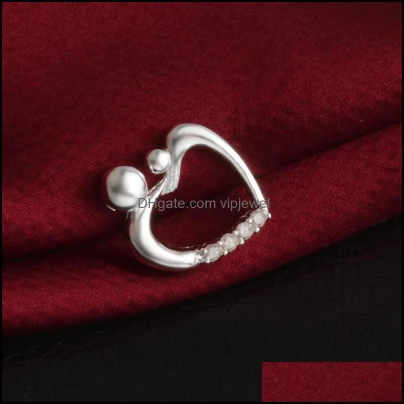 silver jewelry pendant fine love heart pendant 925 jewelry silver plated necklace fashion gift necklace top quality 5915