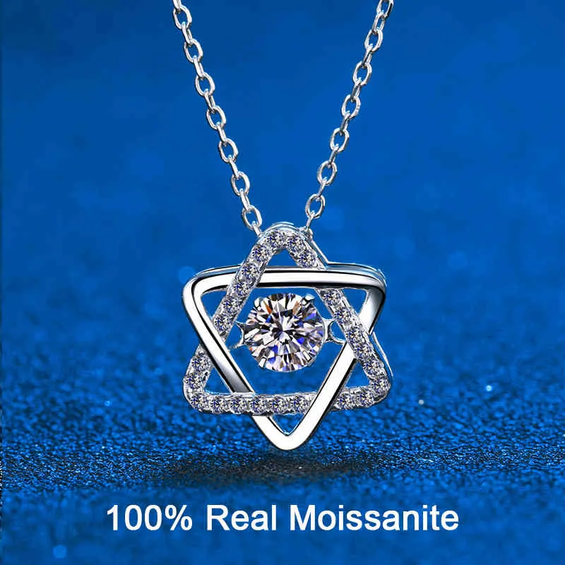 14K 화이트 골드 진짜 GRA Moissanite 여성용 925 스털링 실버 05CT 실험실 다이아몬드 목걸이 미세 보석