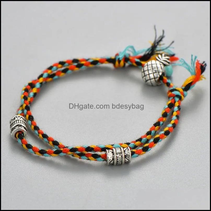 charm bracelets unique tibetan silver color pineapple for women men vintage multilayer braided wrap bracelet friend giftscharm