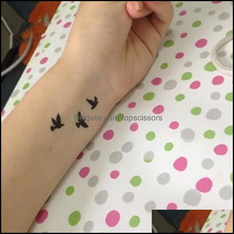 Arm Temporary Tattoos Sticker tattoo Waterproof fake sleeve tatoo body art Women Sexy Finger Wrist Flash Liberty Small Birds flower