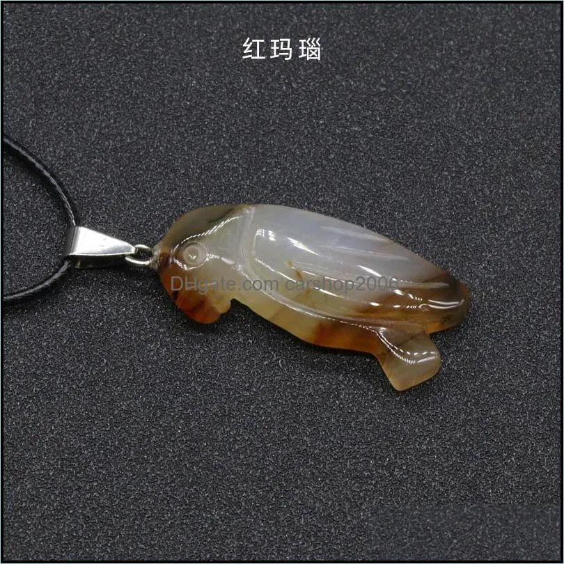 natural crystal semi-precious stone bird shape pendant necklace rose lots quartz healing crystals rope chain collar carshop2006