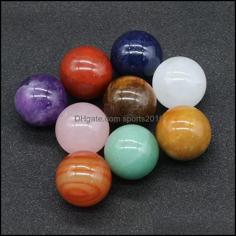 20mm reiki healing chakra natural crystal stone ball bead palm craft quartz mineral crystals tumbled gemstones hand piece home decoration sports2010