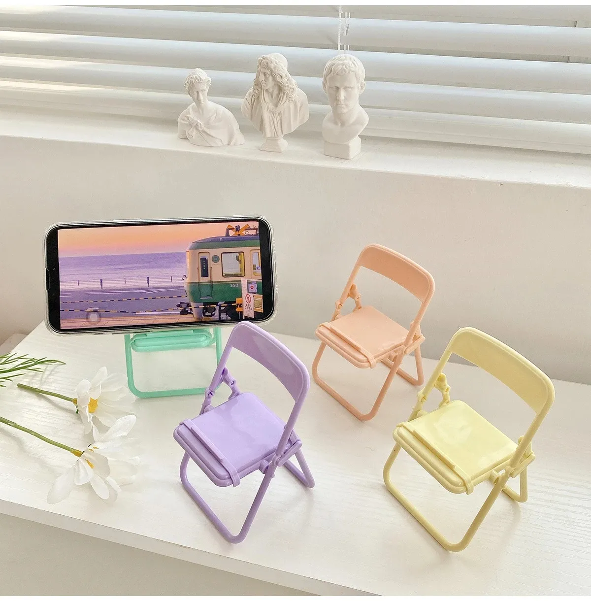 1 pièces support de tablette Mobile Mini chaise pliante support de Table support de téléphone Portable pour IPhone Xiaomi Huawei support de téléphone Portable