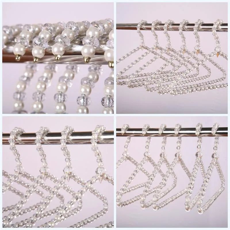 Clothing Shelf Crystal Beads Pearl Clothes Hanger Nonslip Triangle Arc Wedding Dress Exhibition Costume Store Dress Frame Direct Deal 7yl p1