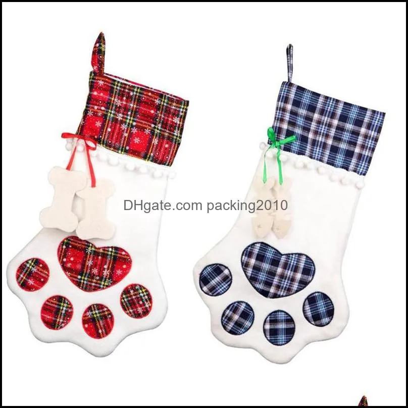 christmas stocking gift bag santa claus party supplies snowman socks candy bags natal xmas tree gifts wy1384