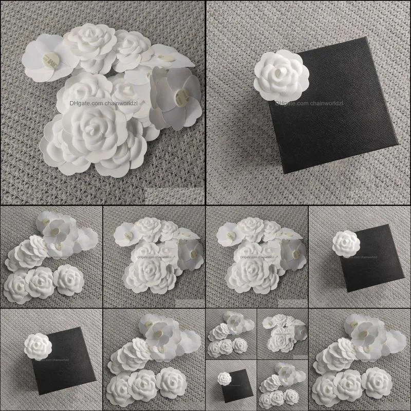 diy part self-adhesion camellia flower stick on bag or card for c boutique packing