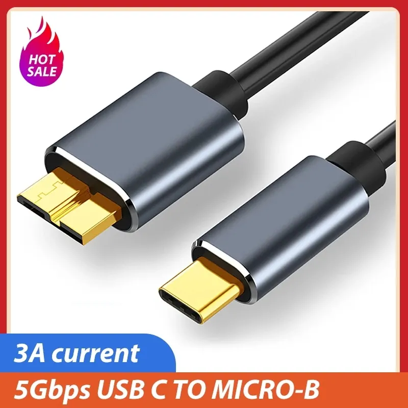 5Gbps USB Type C Naar Micro B 3.0 Connector Kabel 5A Snel Opladen Voor MacBook Laptop Harde schijf Disk Smartphone MicroB Wire Cord