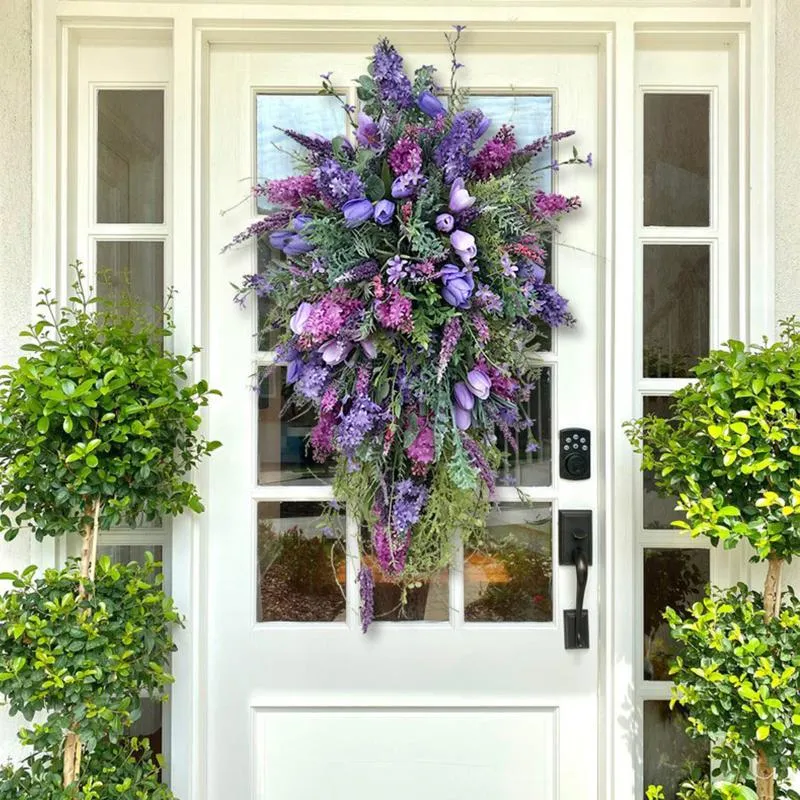 Ghirlande di fiori decorativi Decorazione della festa nuziale Tulipani finti Fiore artificiale Vite Fai da te 1PC Simulazione fattoria Viola Primavera anteriore Do