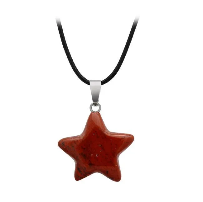Natural Crystal Stone Pendant Party Favor Creative Star Gemstone Necklaces Pendants Hand Carved Women`s Fashion Accessory DE251