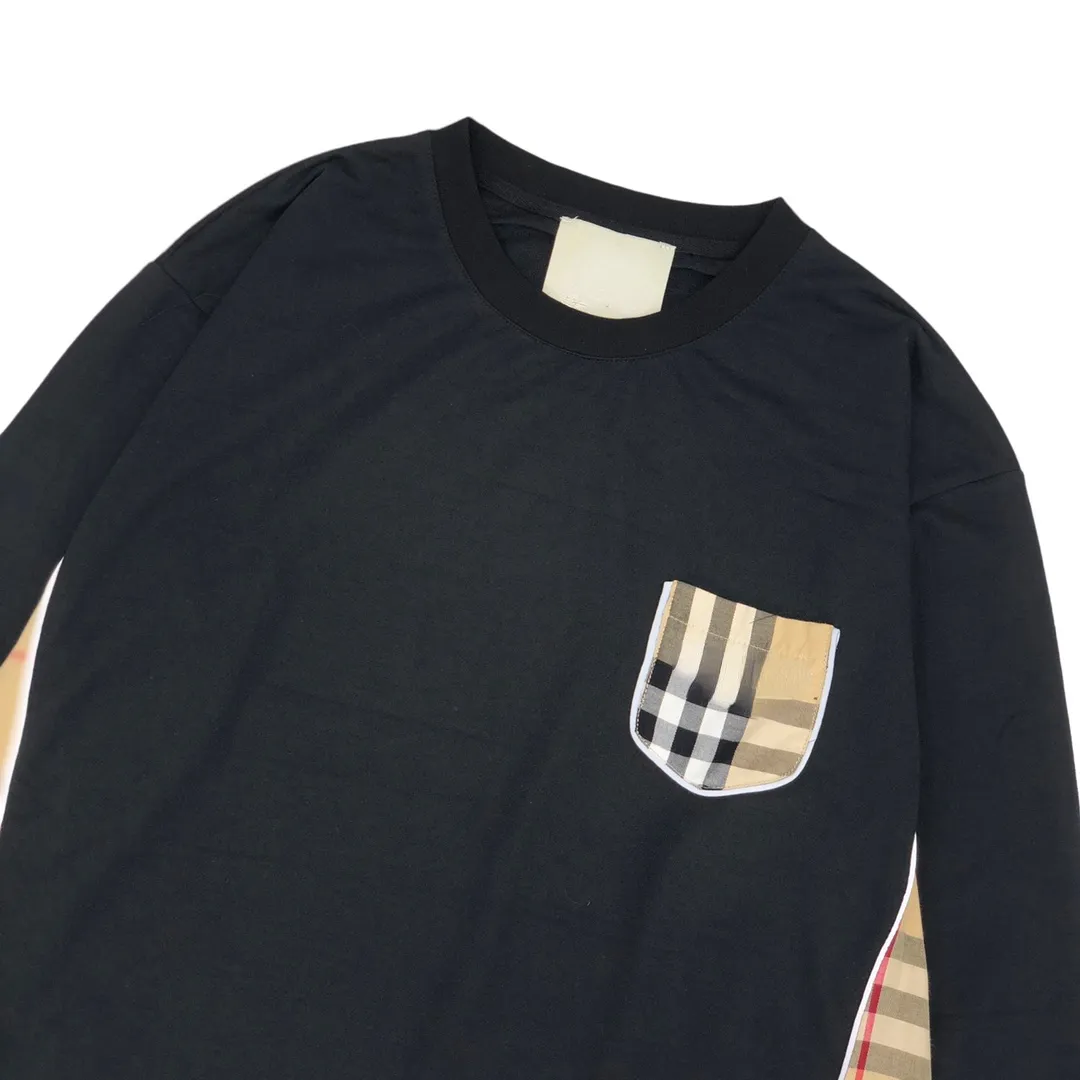 검은 디자이너 후드 편지 문자 인쇄 격자 무늬 포켓 스웨터 브랜드 남성과 여성을위한 풀오버