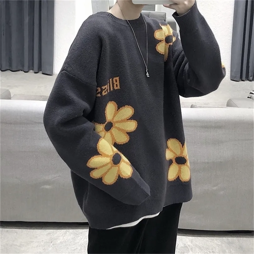 Privathinker Autumn Men's Sweater Casual Oversize Woman Clothing Graphic Printed Pullovers Fashion Streetwear Sweater 201221