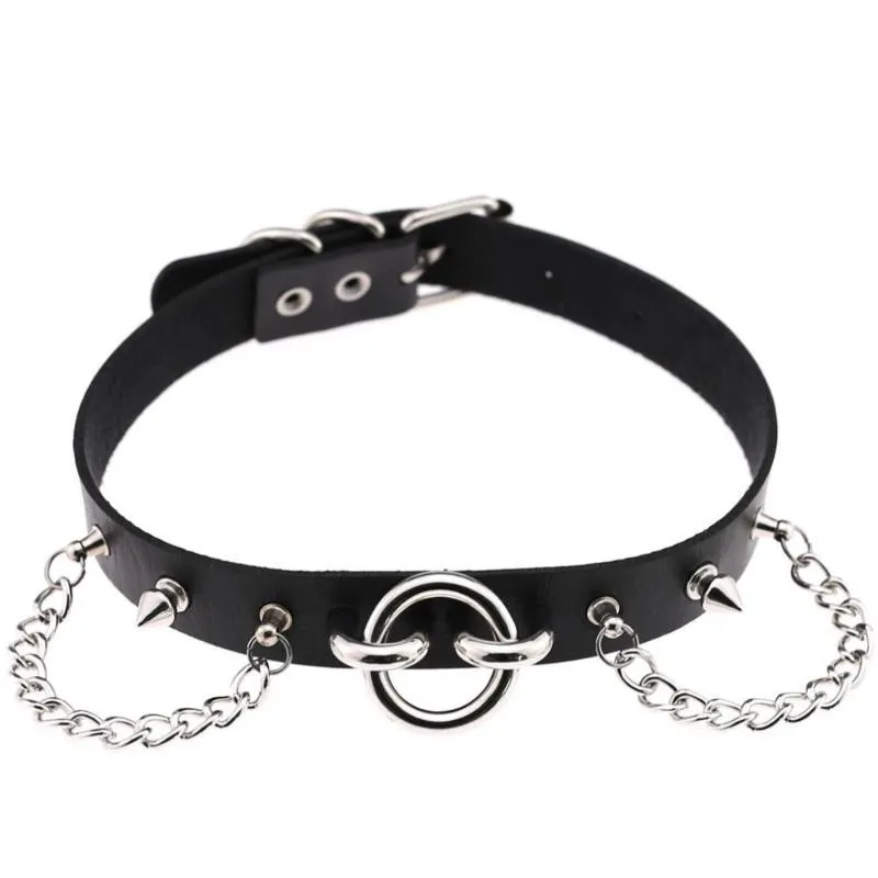 Chokers Goth Spike Choker mit Bolzen 2022 Sexy Kragen Kette Pu Leder Gürtel Halskette Frauen Gothic Schmuck GroßhandelChokers