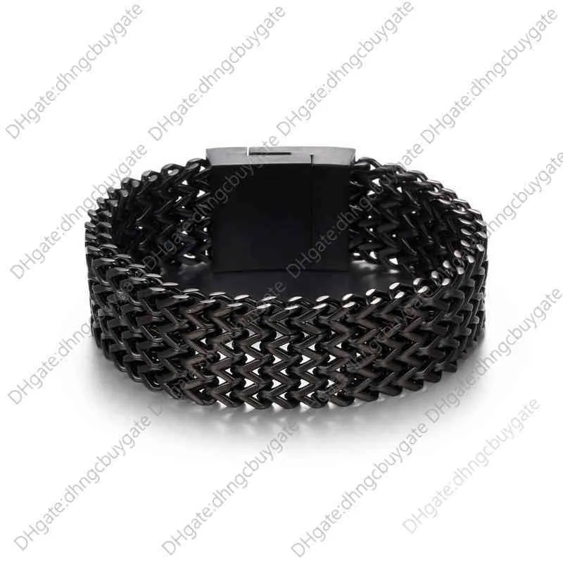 Bracelet Punk dominateur pour hommes, décoration à la main, personnalité avant et arrière, Version large, accessoires pour hommes, Ce567