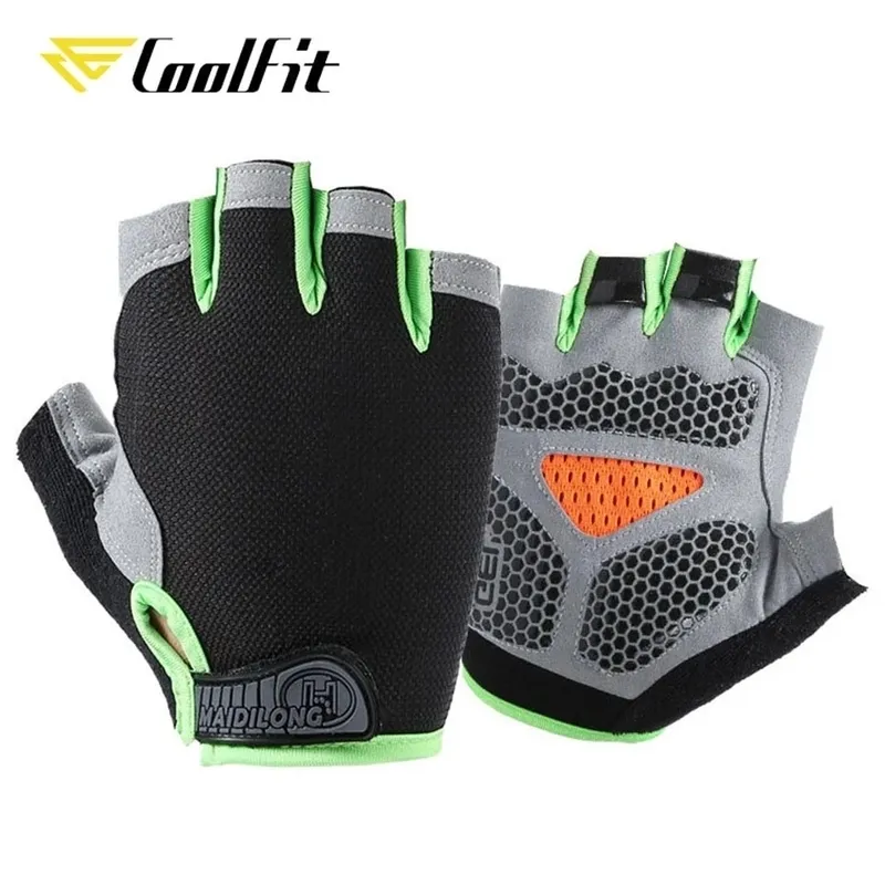 CoolFit cyclisme anti-dérapant Anti sueur hommes femmes demi doigt gants respirant Anti choc sport vélo vélo gant 220624