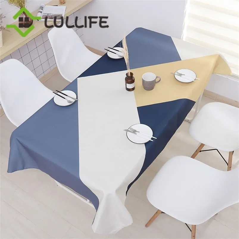 Nordic Linen Table Matter Prostokątne geometryczne tkaniny wodoodporna olejowa tkanina na przyjęcie domu ślubnego T200708