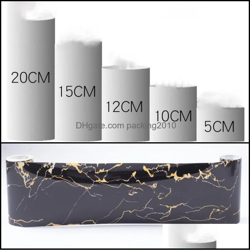 diy waist line tile sticker wallpaper kitchen bathroom living room baseboard decor self adhesive marble solid color wall stickers