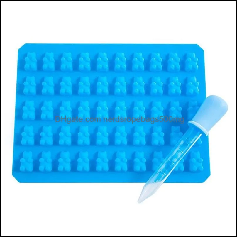 Silicone Gummy Bear Candy Molds Chocolate Gummy Molds with 1 Droppers Nonstick Food Grade Silicone MY-inf0492 112 S2