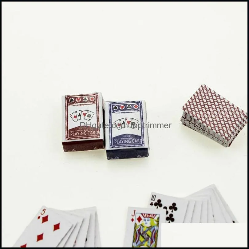 1:12 Cute Mini Doll house Playing Cards Games Poker Miniature For Dolls Accessory Home Decoration