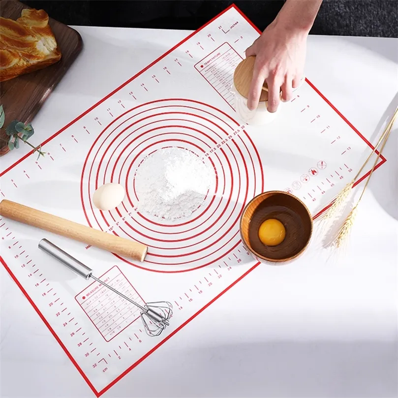 8060cm Large Silicone Baking Mat Sheet Pizza Dough NonStick Pastry Board Kitchen Cooking Tools Baking Pad Baking Accessories 220815