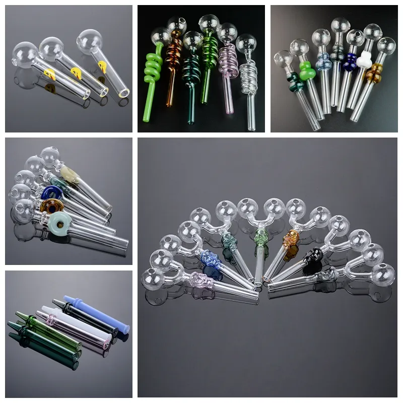 4-6 polegadas Pyrex vidro de vidro queimador tubulações mini pequenas cores coloridas handpipe colorido acessórios para tabagismo tubos de tabaco 10 estilos DHL Navio grátis