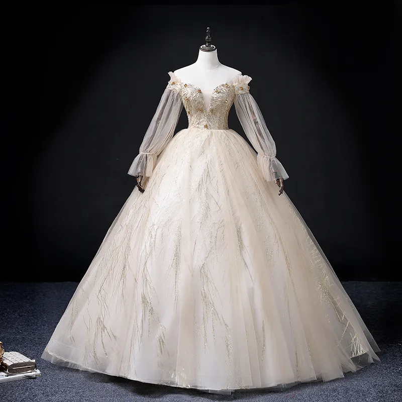 Fairy ball gown champagne theme full sleeve medieval dress with embroidery and beading for women from Dhgate Theme Costume - price 211.17 Fairy ball gown champagne theme full sleeve medieval dress with embroidery and beading for women from Dhgate Theme Costume - price 211.17