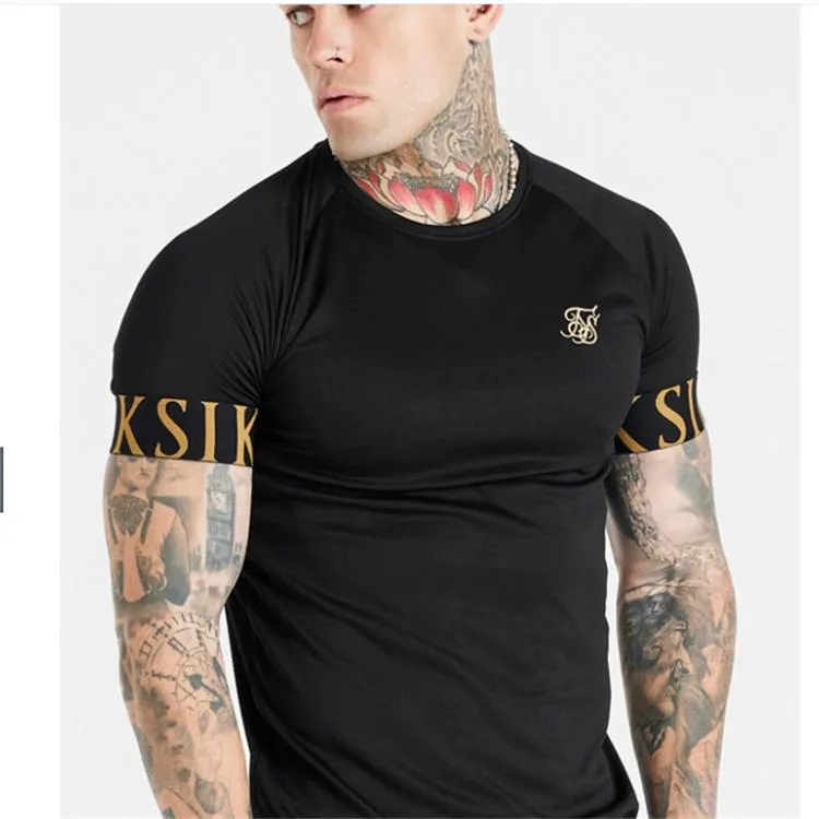 Męskie koszulki 2022 Casual T Shirt Men Sik Silk Marka Summer Dosiężna haft siksilk tshirt slimtops tee moda odzież