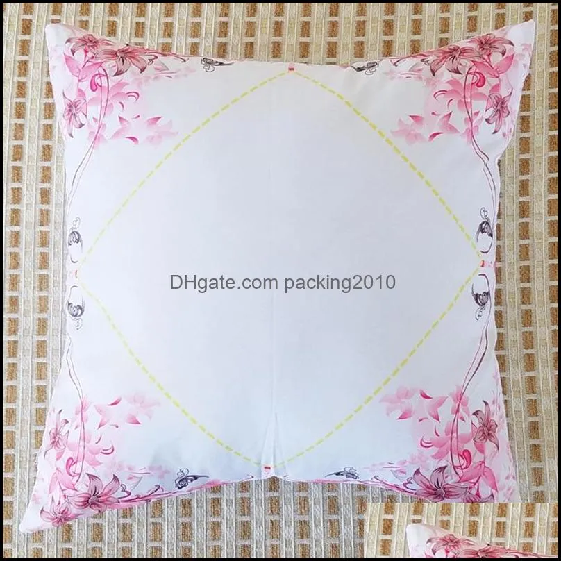 Printing Blank Pillow Case Polyester Fiber Diy Pillowslip Home Textiles Lace Cushion Cover Non Core Bedding Supplies 6sx bb