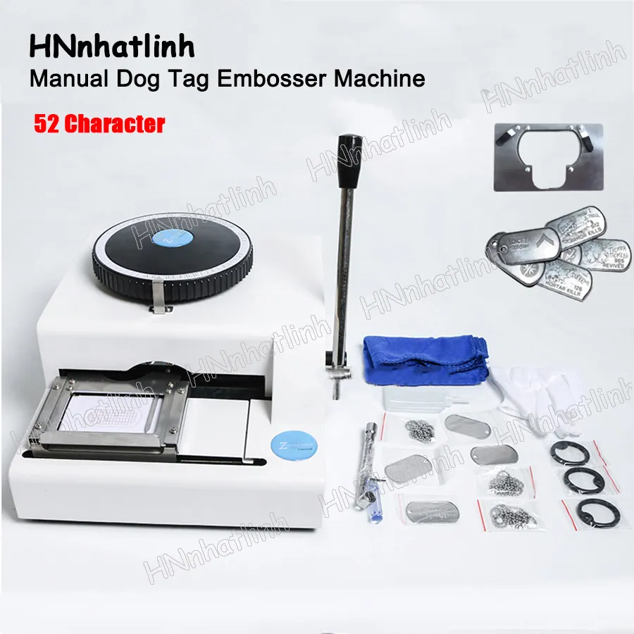 Other Industrial Equipment New 52 PET Tags Embossers Manual Dog Tag Embosser Machine Steel Embossed Machine 52 Characters WT-52D