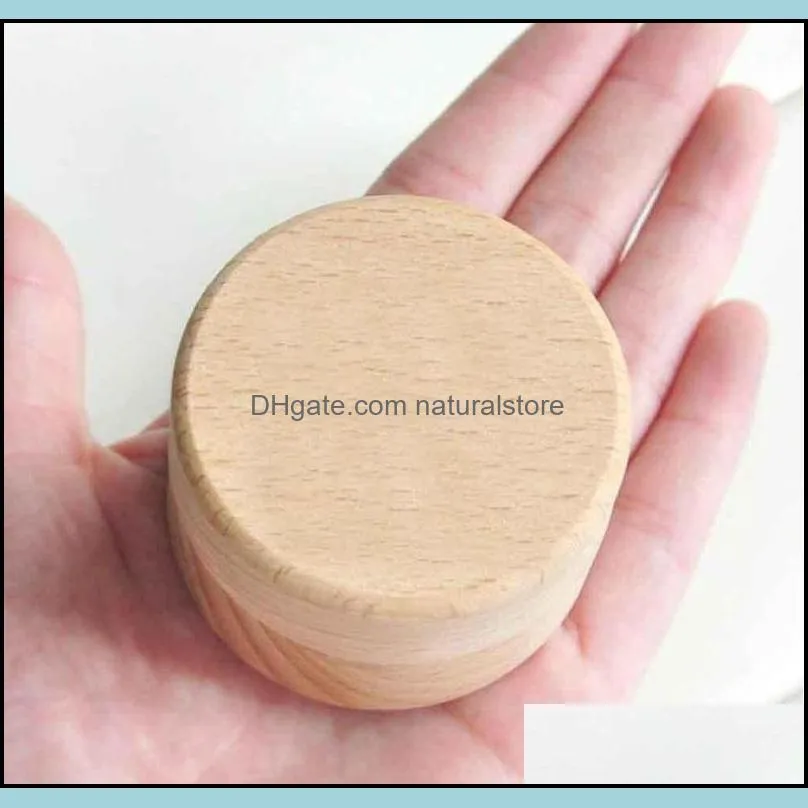 Small Round Wooden Storage Boxes Ring Box Vintage decorative Natural Craft Jewelry box Case Wedding Accessories 322 Q2