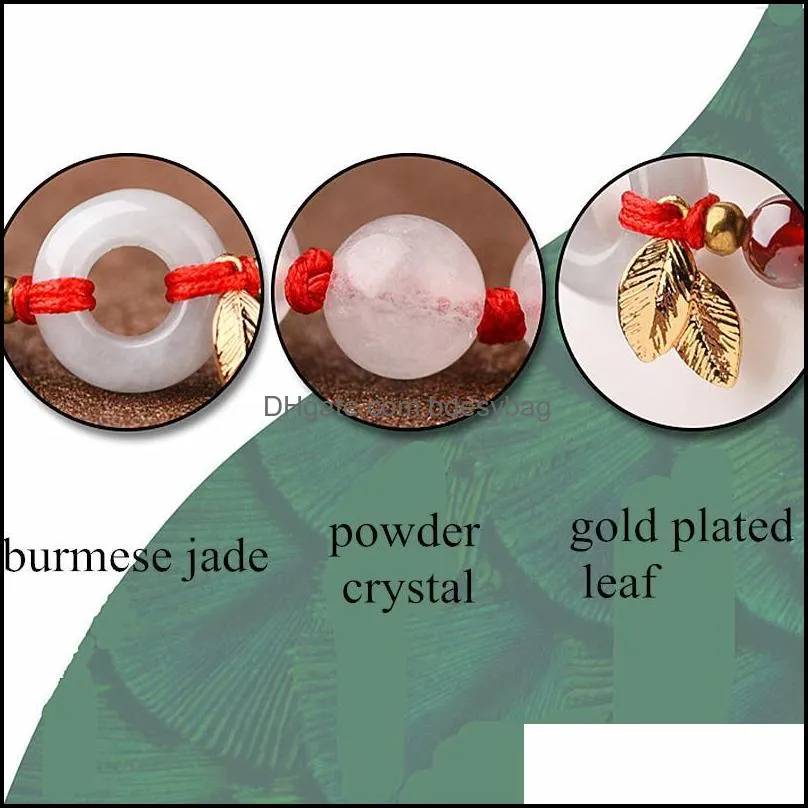 beaded strands yanting powder crystal beads bracelets for women natural stone garnet girls bracelet adjustable size ethnic 018beaded