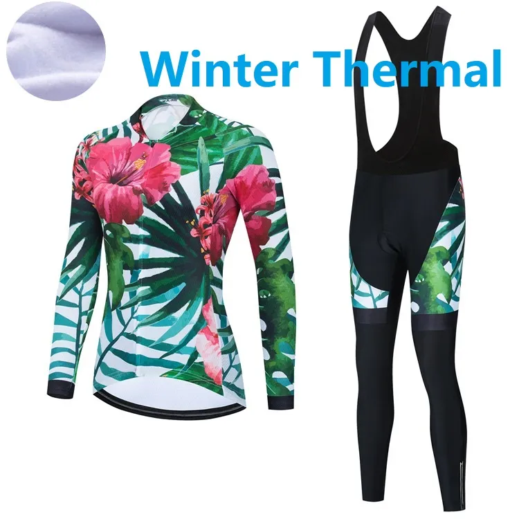 2024 PRO Women Winter Cycling Jersey Set Long Sleeve Mountain Bike Cycling Clothing Ademend MTB Bicycle Kleding Drag Pak B5