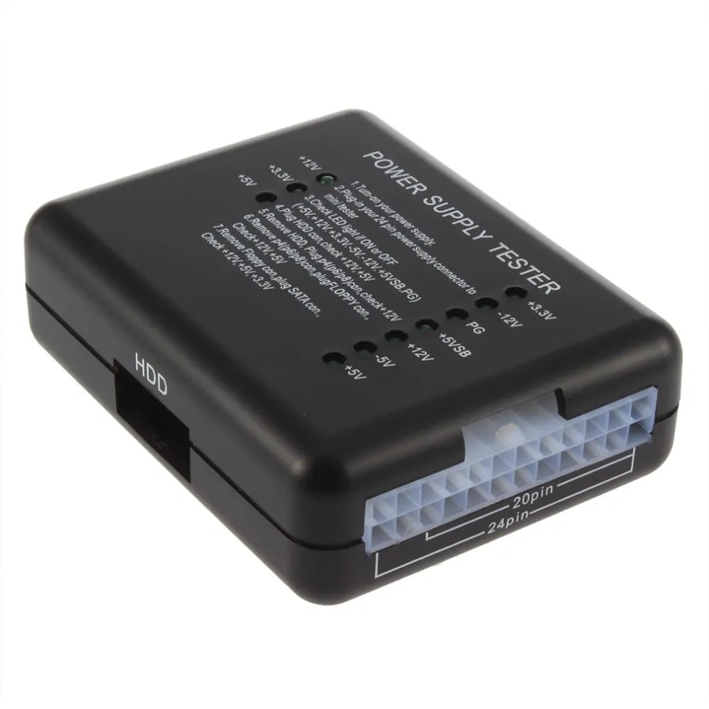 Testeur d'alimentation II Checker LED Pin pour PSU ATX SATA HDD Meter Mesure PC Compute Wholesale