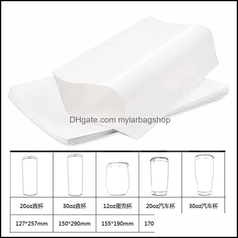 white sublimation shrink wrap film wrap sleeve for sublimation bottles heat press printing for tumbler mugs shrink wrapping