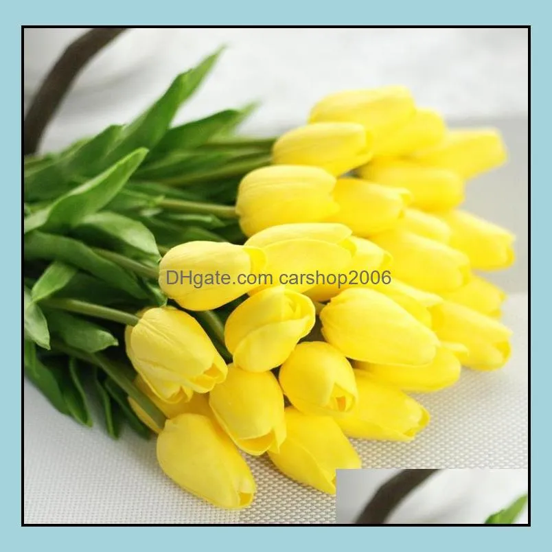 fake flowers tulip fake flowers real touch material artificial flower home wedding decoration party supplies 32cm 12 designs sn3706