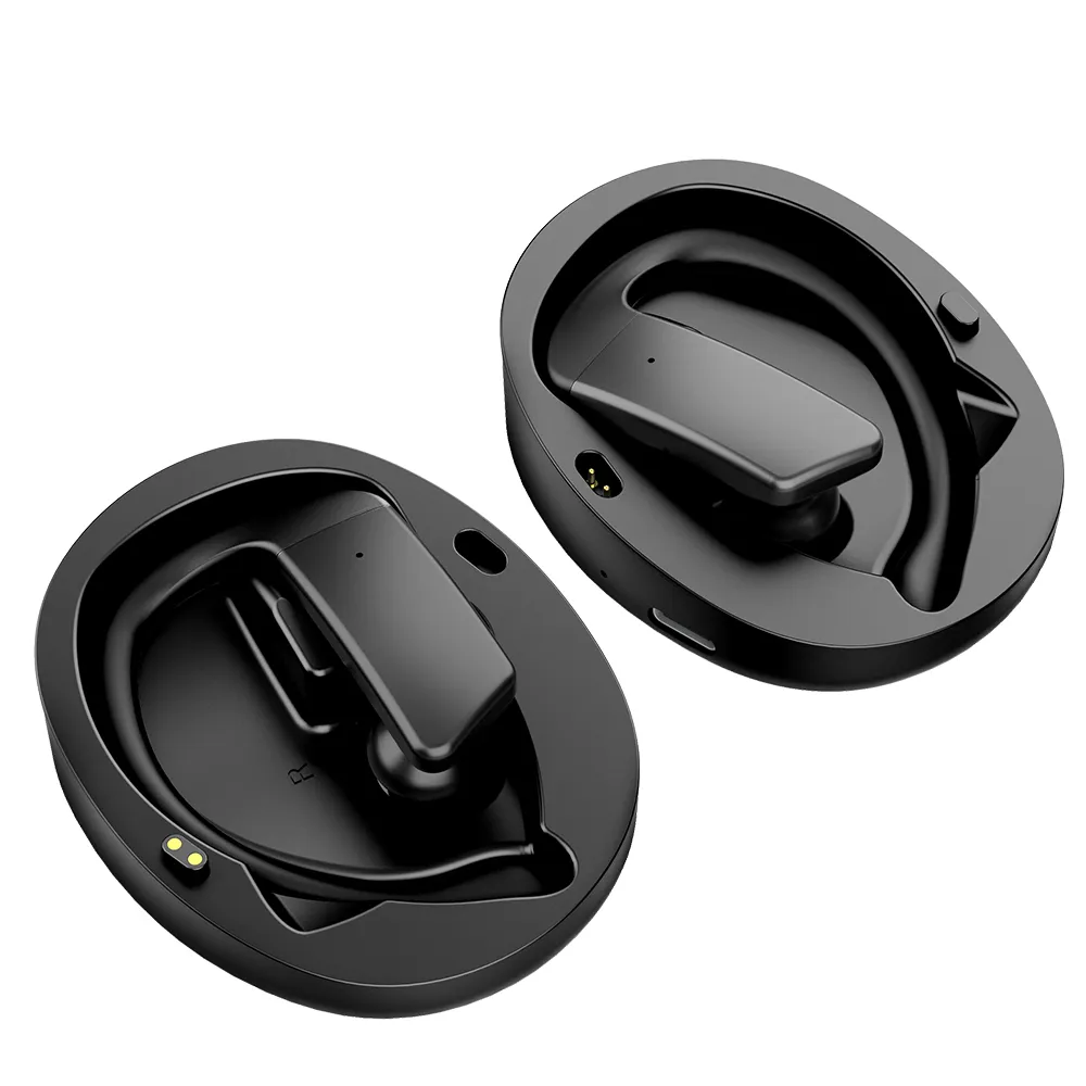 Bluetooth téléphone portable écouteurs crochet d'oreille casque sans fil Sport affaires écouteurs pour Apple Samsung Xiaomi téléphone intelligent 300 mah noir boîte de Charge couplage automatique mains libres