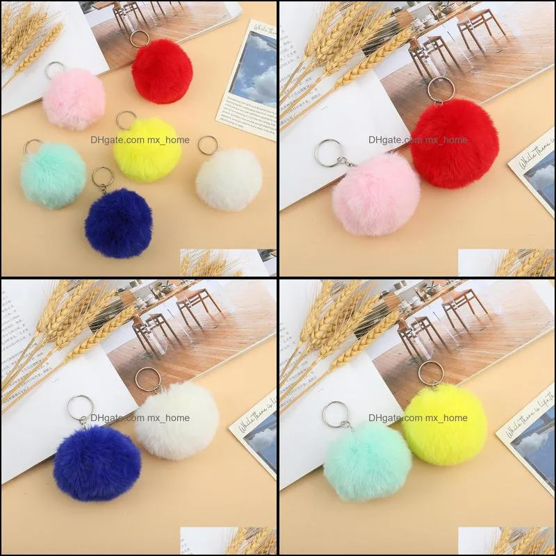 furry plush keychains toys cute car schoolbag pendant fur ball key ring wallet bag pendants kids toy gift z5321