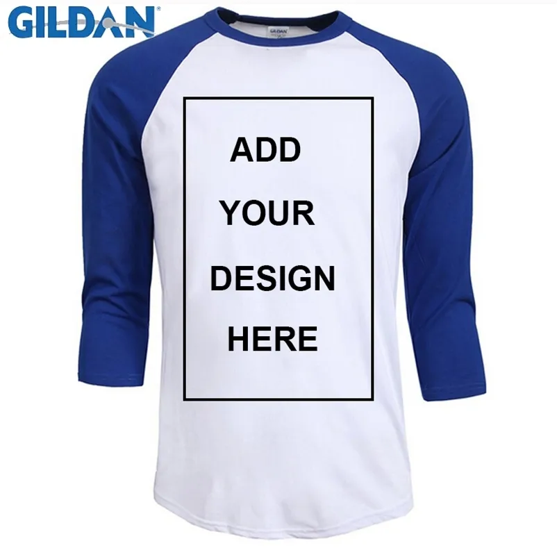 Customized T Shirt Men Design O-Neck T-shirt Men's Casual 100% Cotton 3/4 Sleeve Tshirt Raglan Jersey Shirt Man 220619