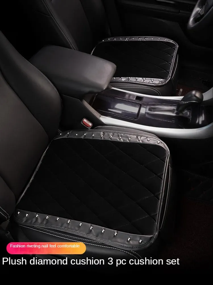 Auto -stoelbedekkers Velet Cover Protector met zak in de voorste klinknagel 3 stks achter kussenkussen Universal Auto Mat AccessoriesCar