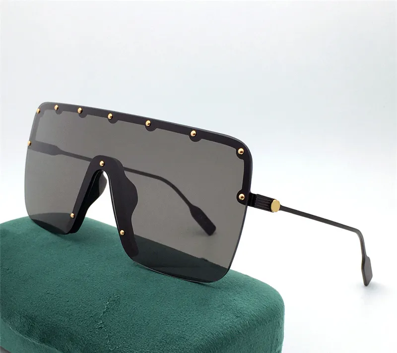 نظارات شمسية فاخرة بتصميم عصري 1245S للرجال مرصعة بمعدن عتيق على شكل قناع نظارات شمسية صيفية طليعية ذات جودة عالية مضادة للأشعة فوق البنفسجية مع صندوق