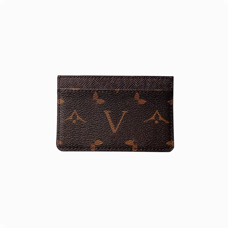 Hurtownia mody posiadaczy kart kredytowych damski mini portfel wysokiej jakości prawdziwej skóry męskie projektant portfele na karty w czystym kolorze z pudełkiem