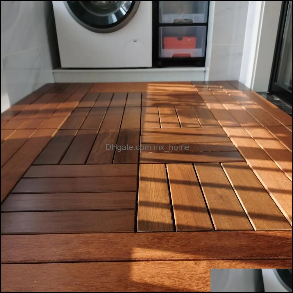 Wooden Floor Tiles Outdoor merbau Wood Tile Balcony Flooring Patio house Waterproof Interlocking UV Protected for Indoor Grass Composite Decking