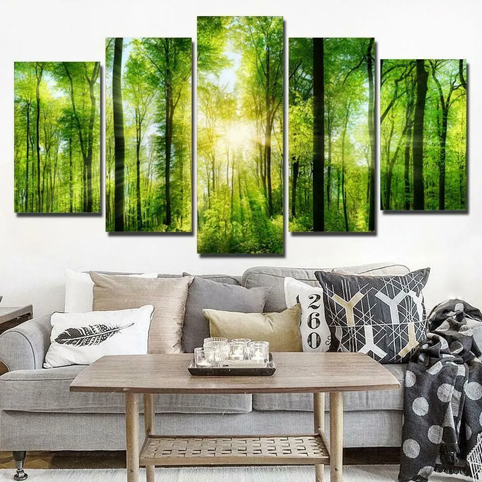 Ray of Sunshine Forest Modern Home Wall Decor Canvas Picture Art HD Stampa Dipinto su tela per soggiorno Unframe