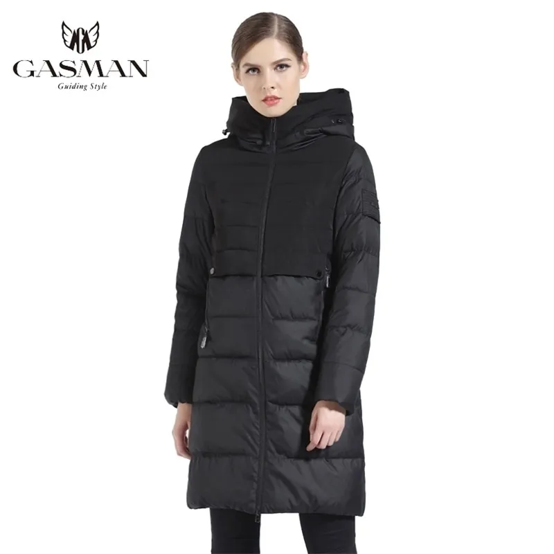 Gasman Brand Women Winter Jacket och kappa Slim Long Female Thick Down Parka Hooded S Bio 1826 20121010