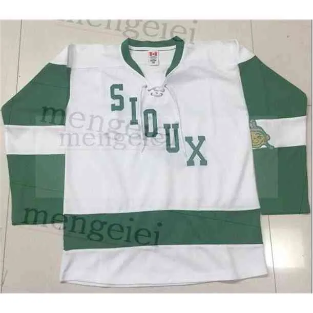 Thr Custom North Dakota Fighting Sioux Hockey Jersey Embroidery Stitched Customize any number and name Jerseys