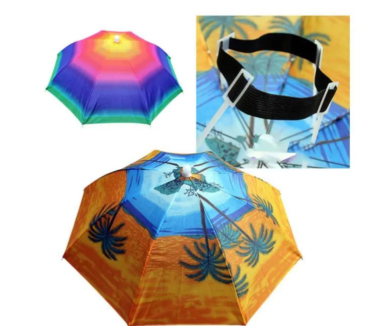 Fishing umbrella creative personality outdoor activities elastic band light rain hat umbrella SN3362