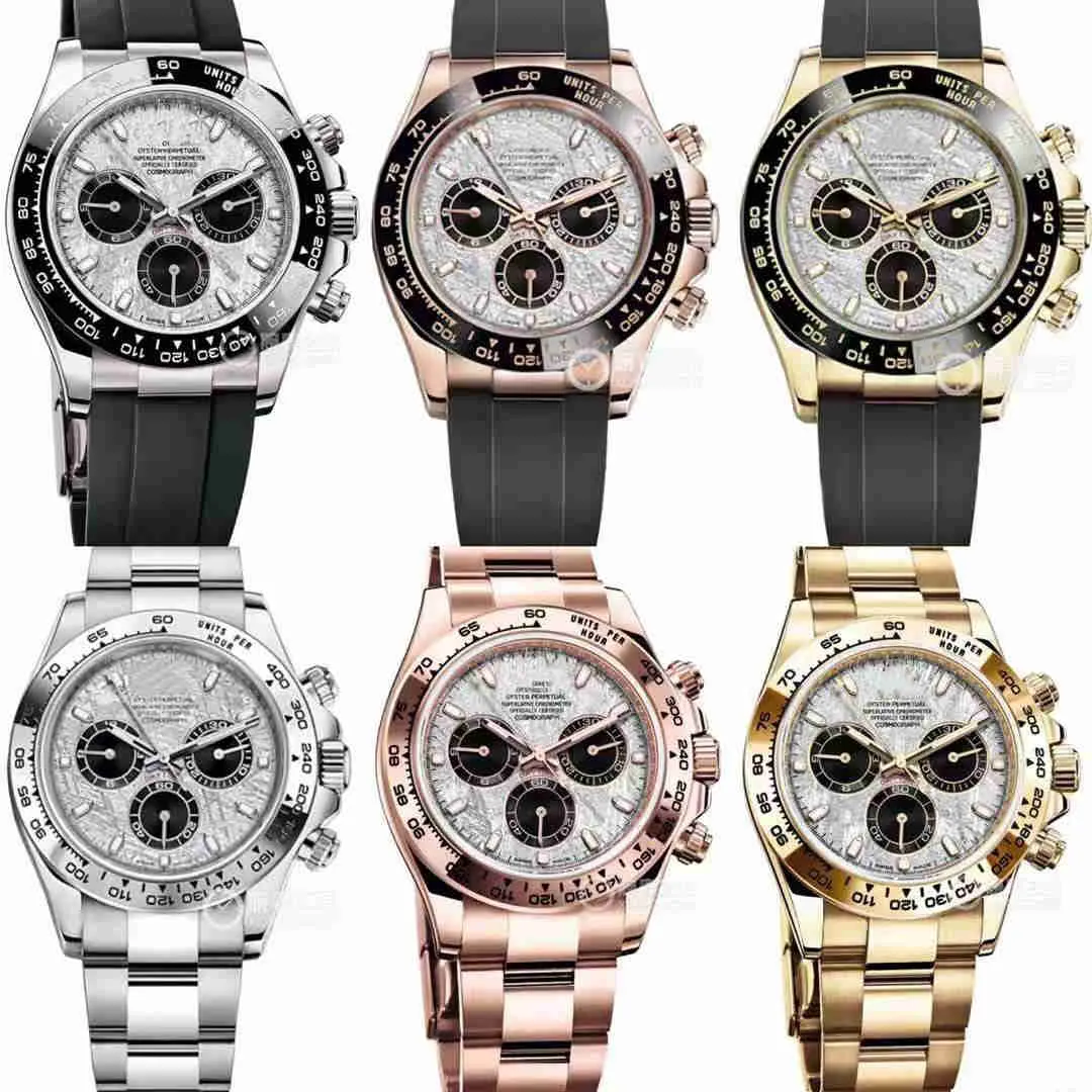 AAA Högkvalitativ Fashion Luxury Men's Watch Round Metal Frame With Three Pins All Dial Work rostfritt stålrem