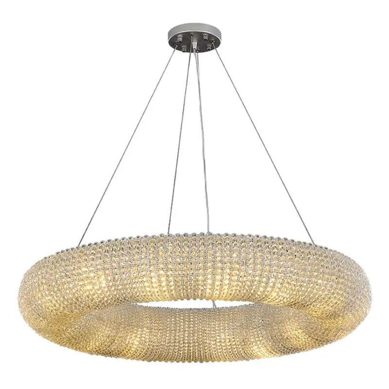 Lampes suspendues lustres en cristal ronds de luxe modernes éclairage pour salon salle à manger chambre décor intérieur luminaires pendentif