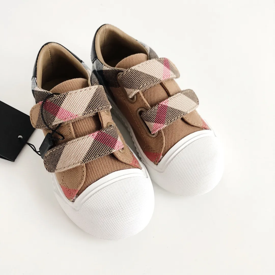 Designer Kid Running Plaid Baby Girl Tennis Trainers Kids School Gym Sneakers Boy Black Leather Shoes Soccer Trainer Teenager Children